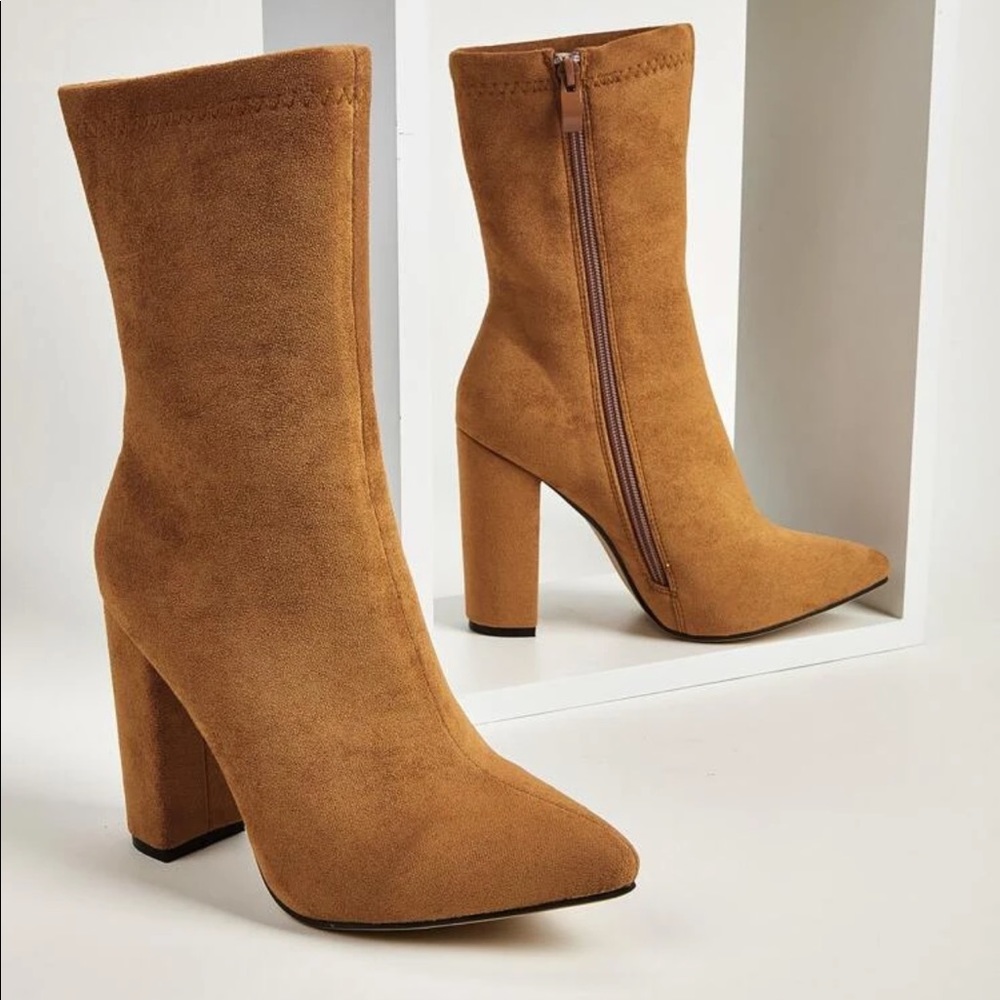 CAMEL CHUNKY ANKLE BOOT